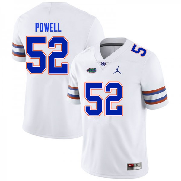 Men #52 Antwuan Powell Florida Gators College Football Jerseys White